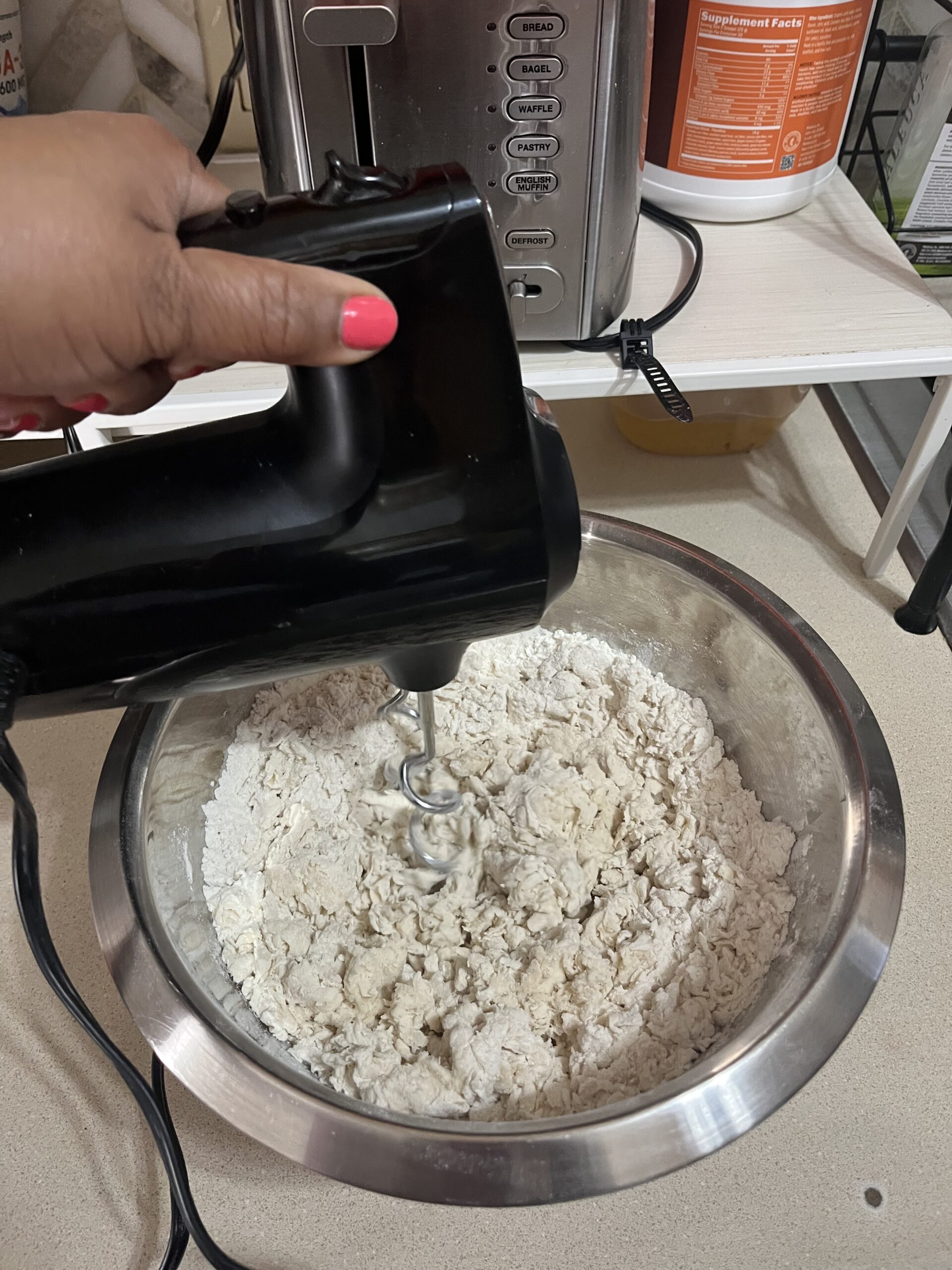 The hook attachment on a hand mixer is unerrated.